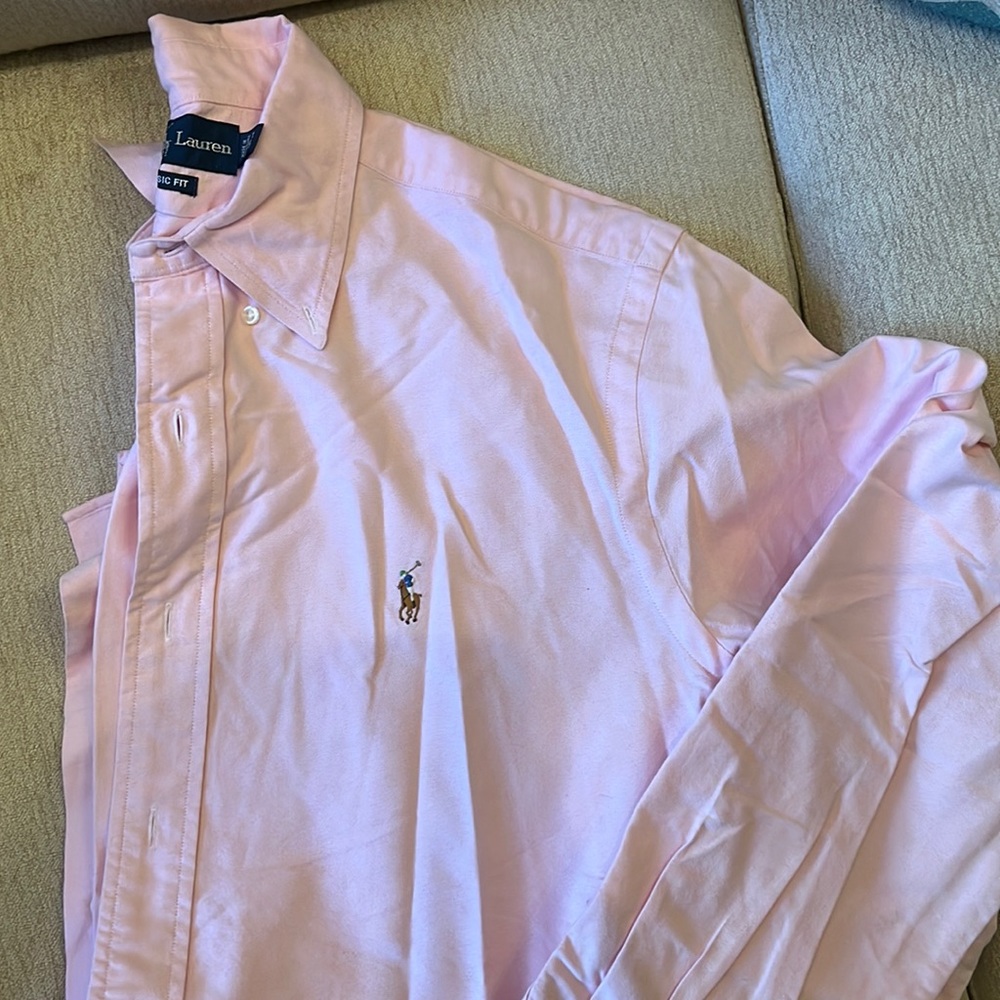 BABY PINK ralph lauren long-sleeve button down